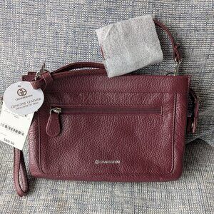 Giani Bernini Softy Leather Crossbody Wallet NWT Wine Burgundy